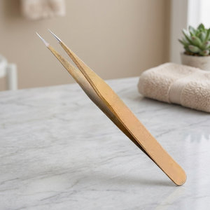 Shaped Serrated Tip Stainless Steel Curved Tweezers for 3D Volume Eyelash Extensions - Product Image 3