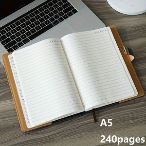 Secure Locking Customizable Digital Printing Planner A5 PU Leather Thermal Binding Journal Squared Hardcover <b>Notebook</b> Password - Product Image 4