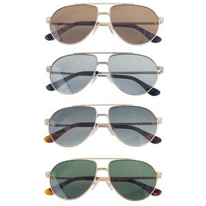 Occhiali da sole Unisex grande montatura uomo moda aviazione tonalità oro Tortoiseshell montature <span class=keywords><strong>lenti</strong></span> fatte Tac occhiali da sole per tutti - Product Image 3