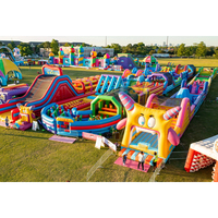 Parc d'attractions gonflable commercial enfants adultes videur gonflable extérieur jeux de Sport parcours d'obstacles terrains de jeux parc à thème