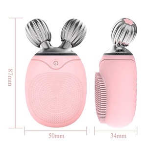 Multifunction <b>Mini</b> Sonic Face Roller Massager Electric Silicone Facial Cleansing Brush - Product Image 4