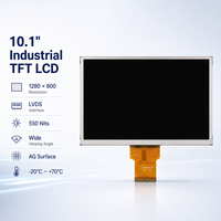 Módulo de Pantalla LCD TFT LVDS de 10.1 Pulgadas, 1280x800, 550 Nits, Vista Amplia AG, -20~70 ° C para Equipos de Control HMI Industriales