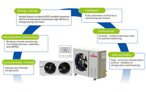 Evaporador de condensador de intercambio de calor de 3HP, unidad completa, almacenamiento de congelador, refrigeración, cámara fría, juegos de descongelación de flúor caliente - Product Image 2