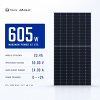 Panneau solaire bifacial double vitrage JA Solar JAM72D40 MB 580-605W de type N, DeepBlue 4.0 Pro, module à 23,4 % d'efficacité pour ferme solaire