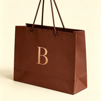 Sac cadeau en papier de luxe imprimé sur mesure avec poignée en ruban, sac de shopping réutilisable pour vêtements et cadeaux, logo et couleur