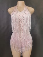 2026 Vente en gros Body scintillant à strass et franges pour femme, justaucorps sexy pour la danse en club, la scène et les soirées, Dropshipping et OEM