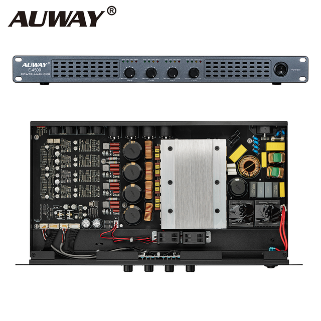 Auway Best Sale E-4500 Professional 4-Channel Digital Power Amplifier - High-Fidelity Professional Sound Reinforcement Amplifier