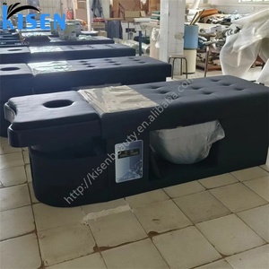 Kisen 2025 – Fauteuil de lavage de cheveux professionnel en métal et cuir PU, inclinable, étanche avec circulation d'eau - Product Image 4