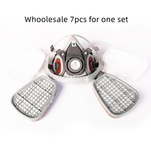 Tái Sử Dụng Silicone Cao Su Mặt Nạ Phòng Thí Nghiệm Trang Web Bảo Vệ Chống Độc Hại Mặt Nạ Hấp Thụ Bụi Mặt Nạ Với Lọc Không Khí - Product Image 3