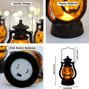 Lanterne citrouille portable pour enfants, lumières LED scintillantes, décoration de fête intérieure/extérieure, cadeau de vacances - Product Image 3