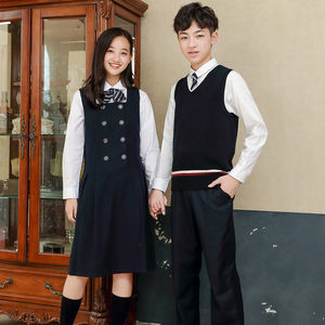 RG - Vêtements pour enfants du collège et du lycée, blazers, chemises et jupe ou pantalon, ensembles de 3 pièces, uniforme scolaire <span class=keywords><strong>bleu</strong></span> <span class=keywords><strong>marine</strong></span>, <span class=keywords><strong>veste</strong></span> - Product Image 3