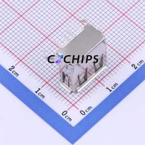 U-USBAR04P-F001 USB Connector Bent Lead Through Hole Connector Type-A Female Right Angle Insert 4P - Product Image 2