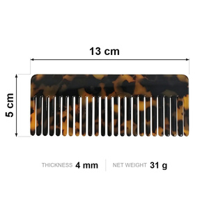 Peigne en acétate Bemay personnalisé avec logo et emballage, épaisseur <span class=keywords><strong>4</strong></span> mm, <span class=keywords><strong>dents</strong></span> larges pour massage, vente en gros d'usine - Product Image 2