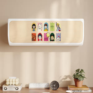 Housse anti-poussière pour climatiseur mural, motif chat mignon de dessin animé, en soie de lait, élastique, couverture intégrale, anti-poussière - Product Image 3