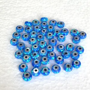 Yuvarlak göz op05 6mm renk sentetik opal taşlar 1mm delik ile orta