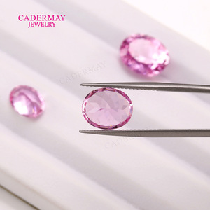 Cadermay Oval Cherry Blossom Pink Zircon Loose Stone 7x9mm 8x10mm 9x11mm 10x12mm 12x14mm 13x18mm For Jewelry Making - Product Image 2