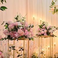 Centre de table en fleurs artificielles, décorations de table, fleurs mélangées faites à la main, arrangement en boule, bouquet, décoration de fête de mariage