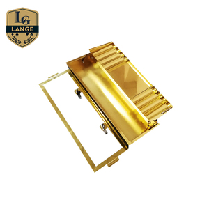LANGE LANGE1503 Plateau à jetons de <span class=keywords><strong>casino</strong></span> à 15 colonnes et deux niveaux avec couvercle en métal titane doré et serrures, roulettes amovibles et lavable - Product Image 1