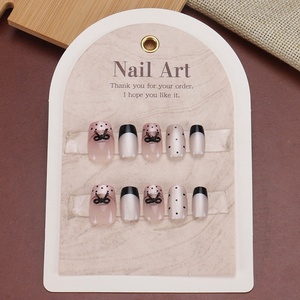 <span class=keywords><strong>Uñas</strong></span> Postizas Desmontables con Diseño de Ojo de Gato y Lazo de <span class=keywords><strong>Lunares</strong></span>, Estilo Dulce, Adhesivas, para Mujeres y Niñas, con Diseño de Dibujos Animados - Product Image 5