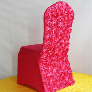 Espessado Rose Stretch Decoração Do Casamento Cadeira Tampa Flor Seat Covers Para A Cadeira Do Banquete Do Casamento - Product Image 4