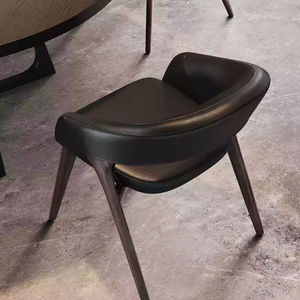 北欧豪华酒店家庭用餐实木椅子带PU皮座椅餐椅 - Product Image 1