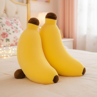 Vente en gros de jouets en peluche banane spongieuse, oreiller mignon en forme de fruit pour le soulagement du stress, animal en peluche de dessin animé personnalisé