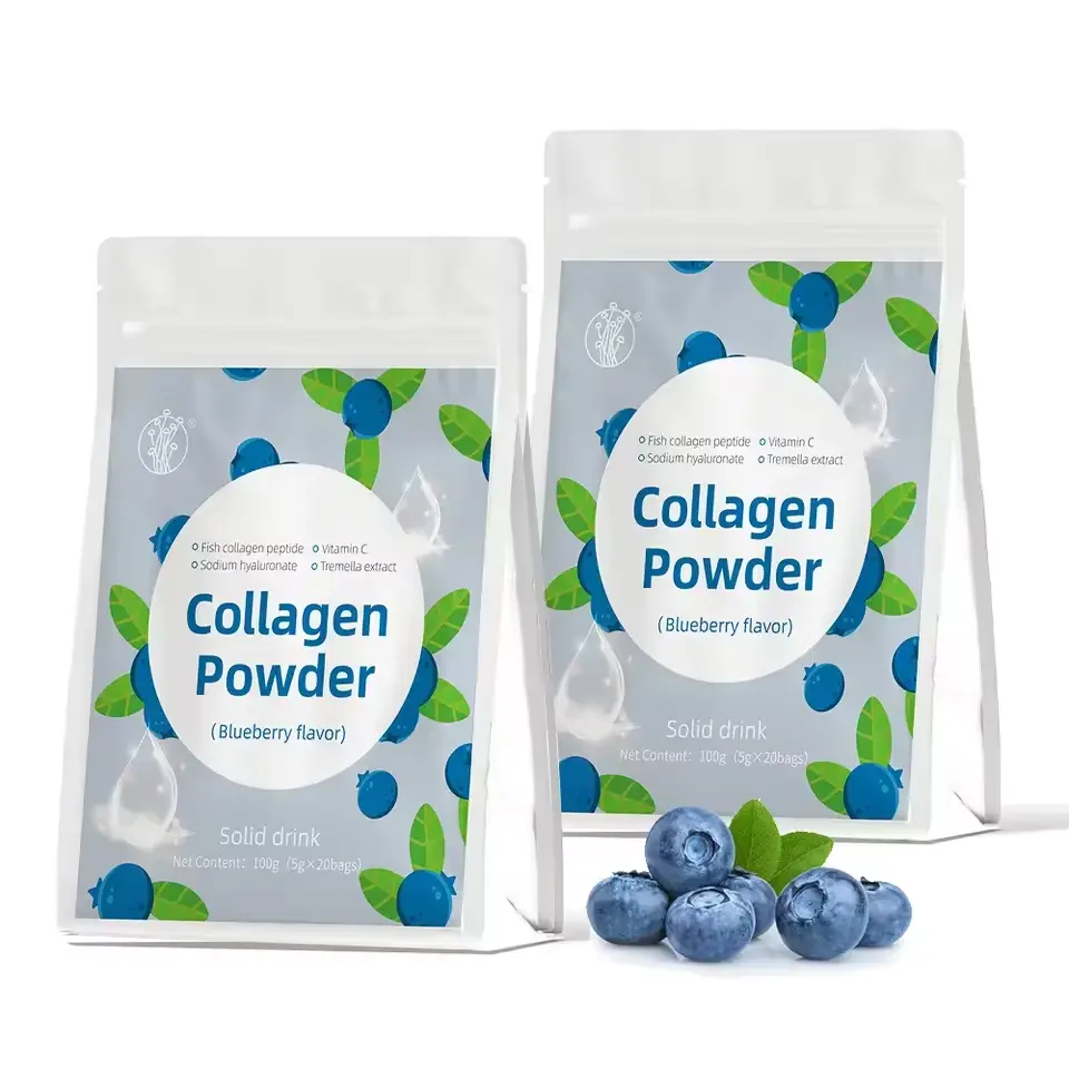 Label pribadi bubuk kolagen organik murni produk minuman kolagen buah untuk masalah perempuan bedak l-glutathione