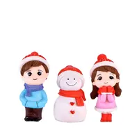 Tuyết Cảnh Quan Mùa Đông Những Người Yêu Thích Snowman Trang Trí Ngày Valentine Quà Tặng Dễ Thương Boy Girl Resin Figurine Nhựa Pvc Key Chain Pendant