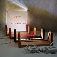 Support de base de lampe en bois OEM support tableau mémo en acrylique blanc lumière LED en bois 3D haute qualité veilleuse bébé lampe LED plaque de bureau