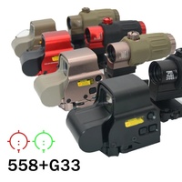 Combinaison de viseur optique 558 G33, point rouge réfléchissant avec loupe 3x, métal, étanche