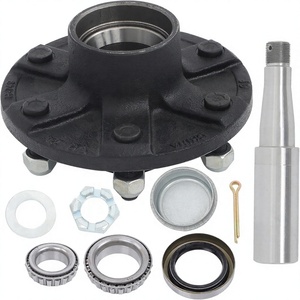 Conjunto de Eje de Remolque de 6 Puntas con Cubo de 5.5 Pulgadas y Forma Redonda # 84 Husillos 5200-600 LBS - Product Image 1