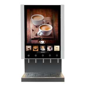 Machine de vente de café chaud 5 Falvours, boîte publicitaire LED, machine à café instantané commerciale, E-50S - Product Image 1