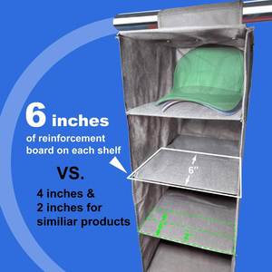 Convenient Foldable Closet Organizer Storage <b>Bag</b> for <b>Hat</b> & Baseball Caps Custom Thickness for Living Room & Bathroom Use - Product Image 3