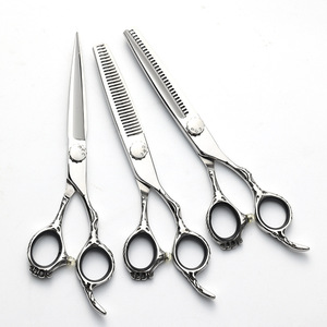 Hairdressing Scissors 6 Inch 440C Stainless Steel Professional Hair Cutting Tools With Flat And Reverse Teeth Set - Product Image 1