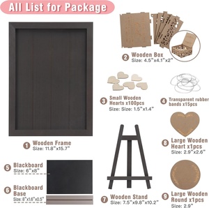 Libro de <span class=keywords><strong>invitados</strong></span> de <span class=keywords><strong>boda</strong></span> personalizado, letrero de Marco de imagen superior de madera rústica alternativa con pizarra pequeña, recepción de <span class=keywords><strong>boda</strong></span> - Product Image 5