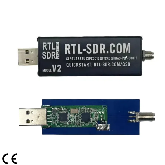 RTL-SDR Blog V2 RTL2832U 22-1100MHz SDR GQRX HDSDR CubicSDR Original Software-defined Radio Receiver SDR L-band Input HTOOL 5W 1