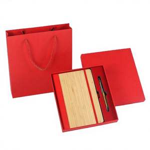 Custom 3 1 Green Business <b>Diary</b> Pen Gift Set Black Eco-Friendly <b>A5</b> Bamboo Wooden Recyclable Cover Back to School Graduation - Product Image 4