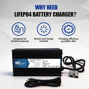 GSP Battery 56V 15A LiFePO4 Battery Charger 48V Lithium Iron Phosphate Fast Charger for RV EV Power Golf Cart Forklift - Product Image 2