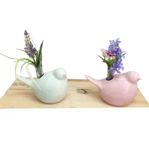 China spring casa tavolo decorazione moderna ikebana vaso di forma di animale uccello in ceramica