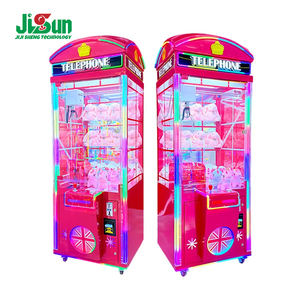 Machine de jeu d'arcade JIJISHENG en plastique et métal, type grue cabine téléphonique britannique rouge, avec support anglais pour peluches - Product Image 4