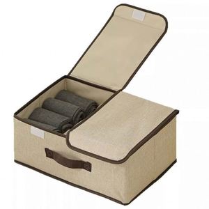 Cajas y Contenedores Ecológicos para Almacenamiento de Ropa con Tapas y Asas, Plegables, Apilables, de Tela No Tejida, Organizadores Modernos para Armarios - Product Image 1