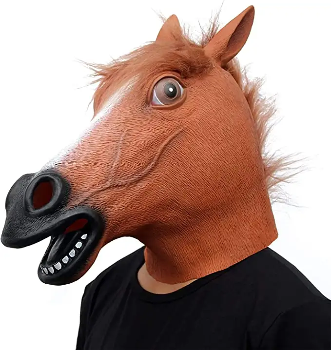 卸売馬マスクカーニバルパーティードレスアップ小道具面白い馬コスチューム大人のための動物マスク仮面舞踏会イースターコプレイ