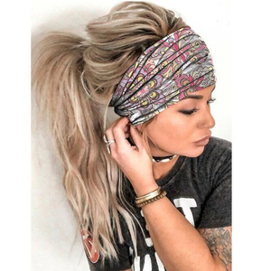 <span class=keywords><strong>Bandeau</strong></span> élastique en rayonne Pour femmes, Spandex imprimé Floral, personnalisé, Turban, style Boho, extensible, vente en gros, 2020 - Product Image 6