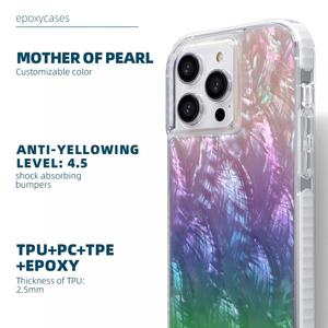 Coque arrière de téléphone en résine époxy effet coquillage de marque, finition TPU 1,5 mm pour iPhone 17 14 Pro Max - Product Image 4
