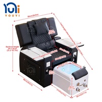 Chaise de manucure et pédicure de luxe personnalisée pour salon de beauté, avec bain de pieds spa 180 °   Fauteuil de massage pour pédicure inclinable et réglable
