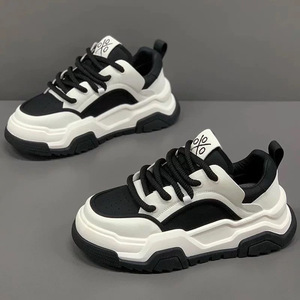 2025 Spring Men's <b>Height</b> <b>Increasing</b> Breathable White Sneakers Trendy Versatile Thick-Soled Running Sports Casual Board Dad <b>Shoes</b> - Product Image 4