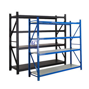 Étagère et rayonnages métalliques réglables sans boulons, rayonnages de stockage d'entrepôt, rayonnages métalliques de service moyen - Product Image 1