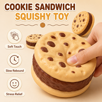 Jouet anti-stress populaire en forme de biscuit sandwich, bloc de construction souple à rebond lent, boule artisanale simulée