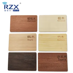 100% Bambu Kayu Ramah Lingkungan Daur Ulang/Maple/Basswood/Birch Kartu Bisnis NFC