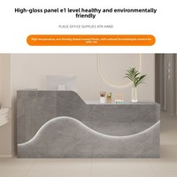 Comptoir de bar commercial en cuir QT-215X avec rangement, design moderne pour salon de beauté et réception d'entreprise